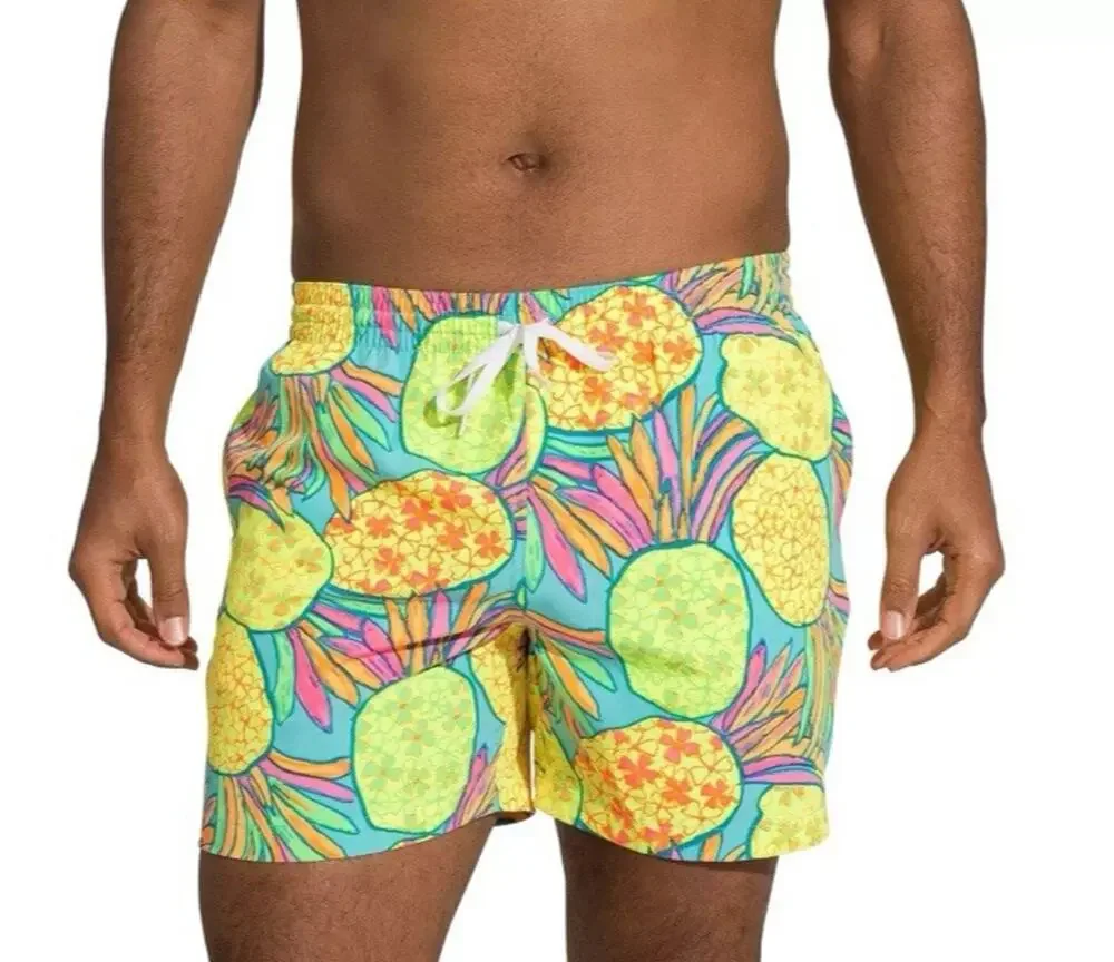 Chubbies Men's Swim Trunks Large Colorful Pineapple 5.5in Inseam Quick Dry Short